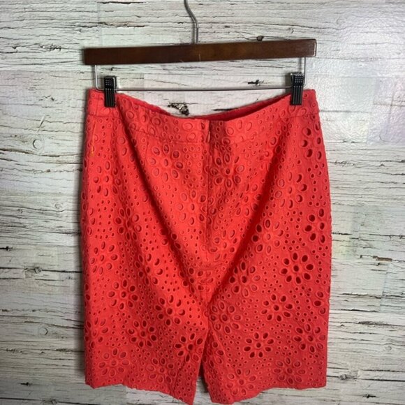 J. Crew Coral Eyelet Pencil Skirt - Picture 6 of 6